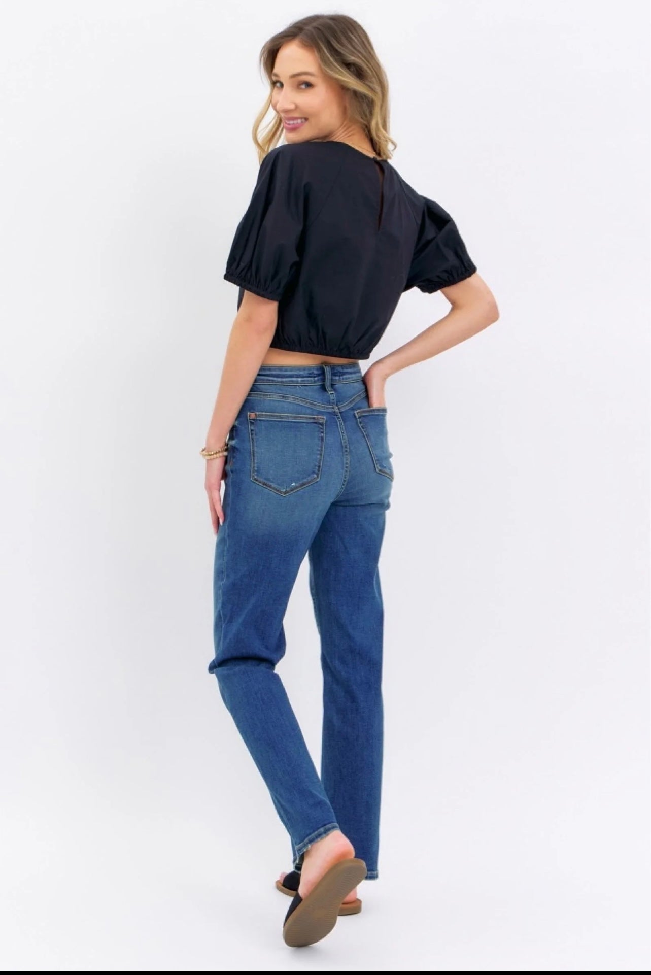 Judy Blue Dark Wash High Waisted Straight Fit #8601