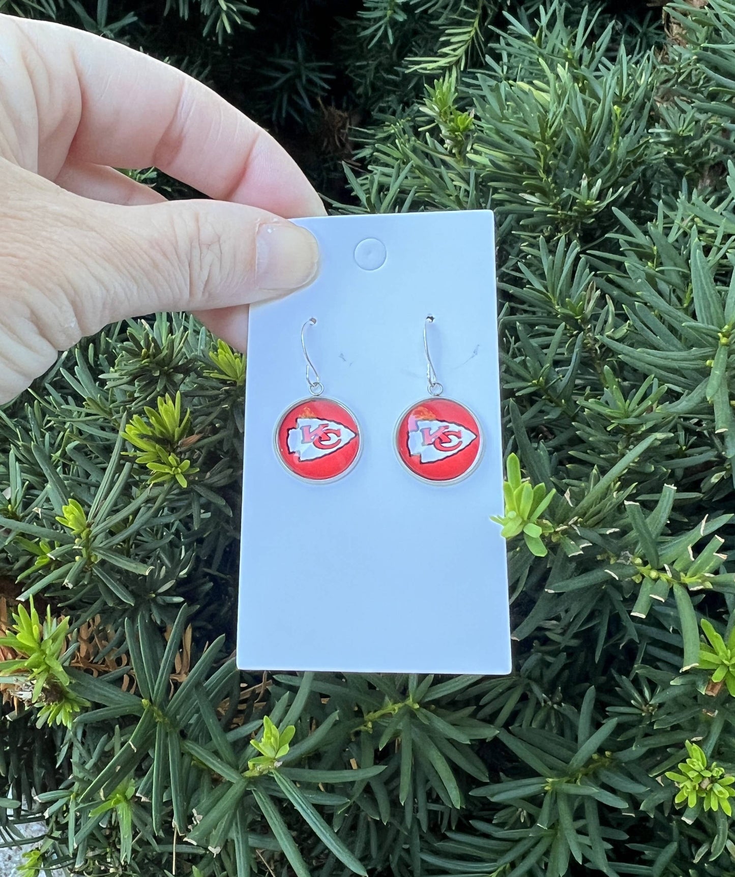 Red Dangle Earrings Kansas City KC Arrowhead