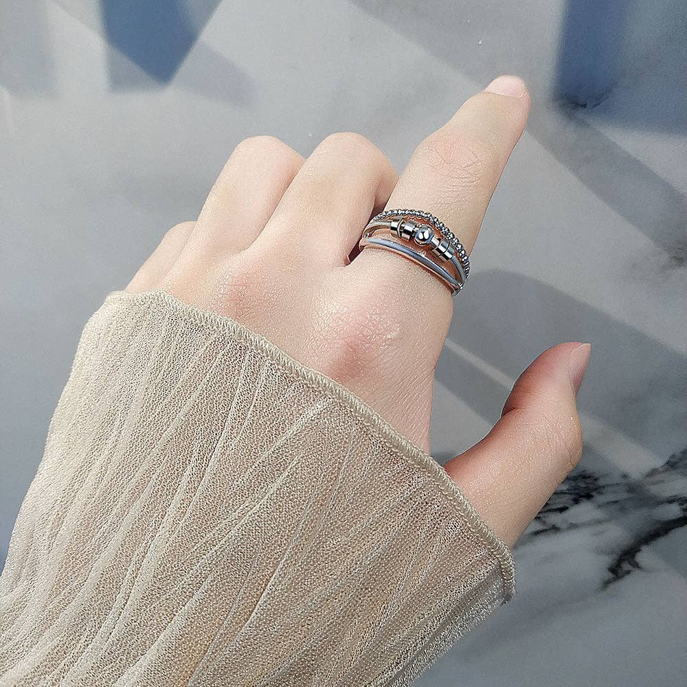 Bead Anxiety Fidget Spinner Ring