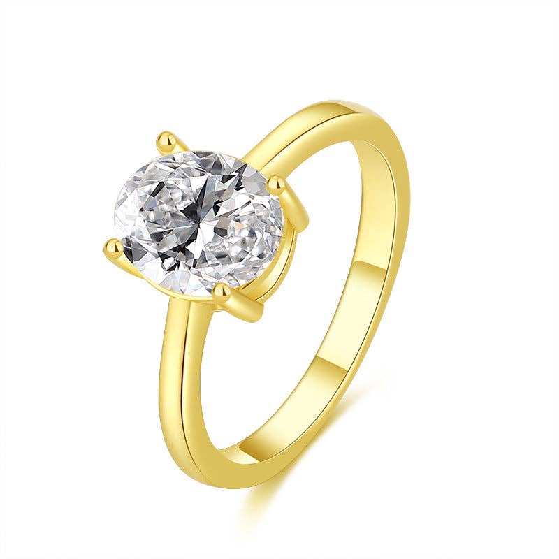 Oval Moissanite Engagement Ring in 925 Sterling Silver