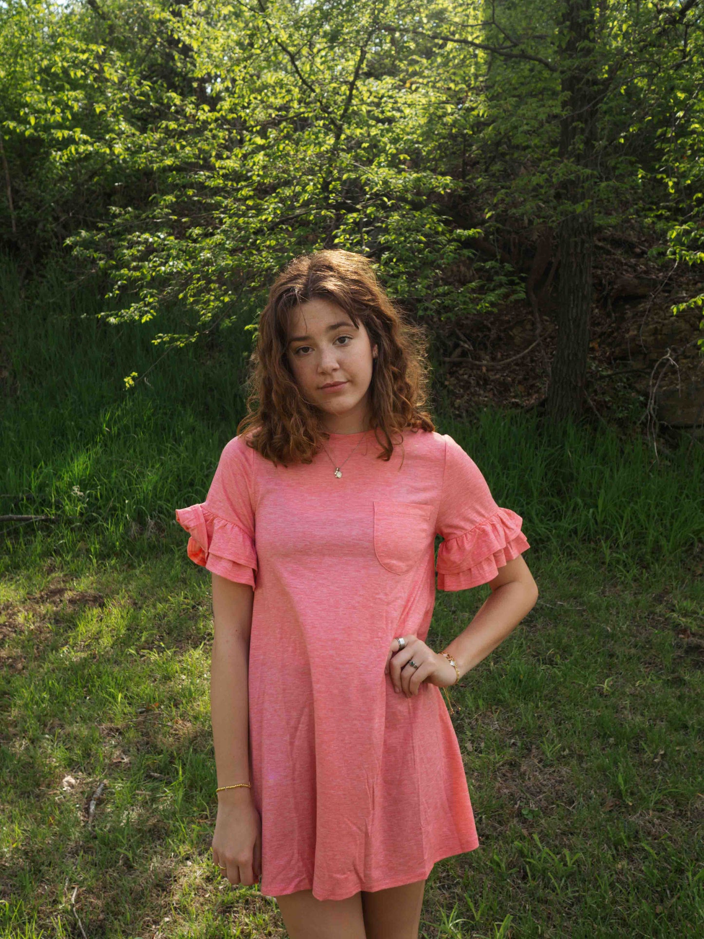 Sunkissed French Terry Pocket Tee Shirt Dress