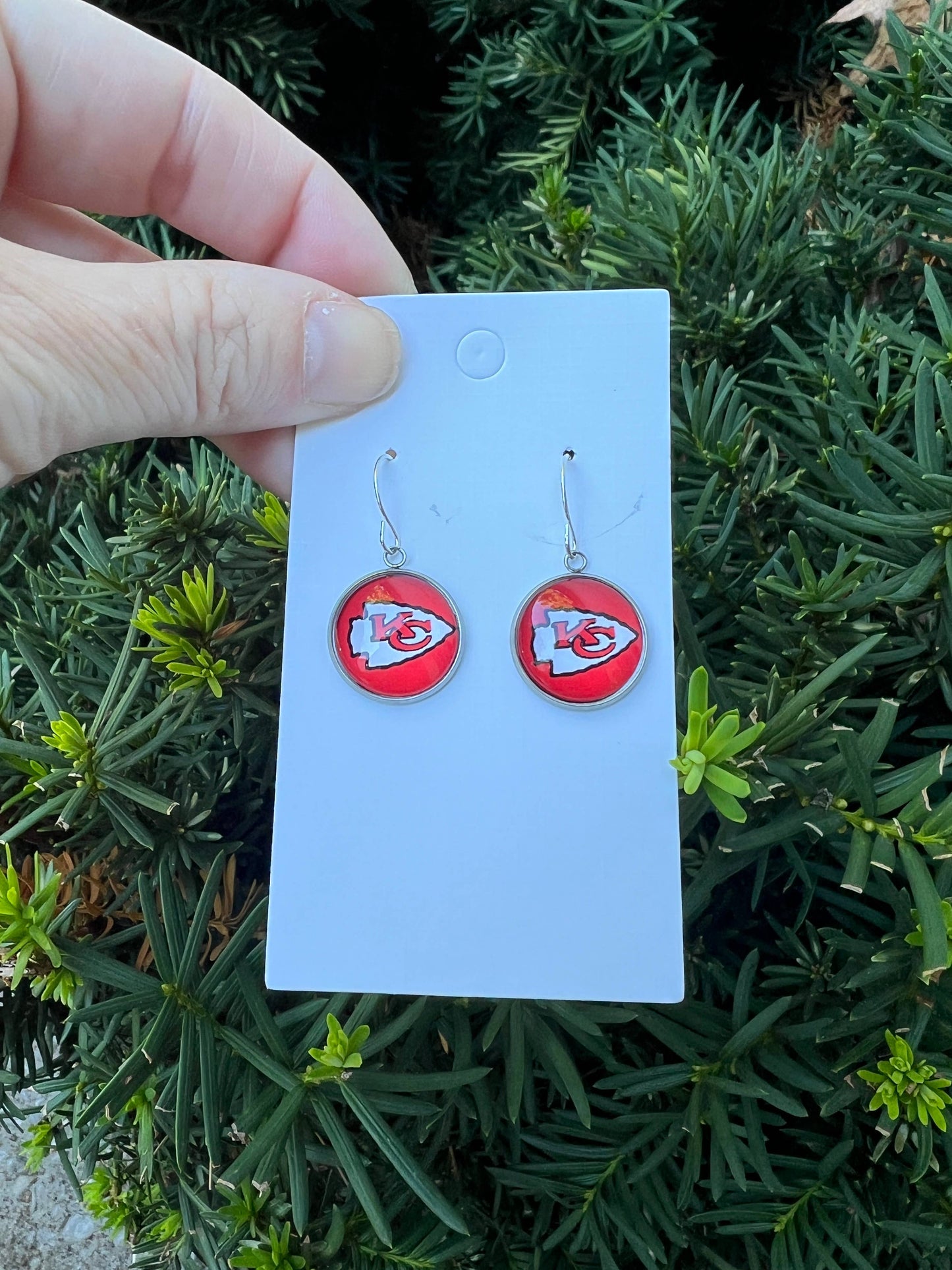 Red Dangle Earrings Kansas City KC Arrowhead