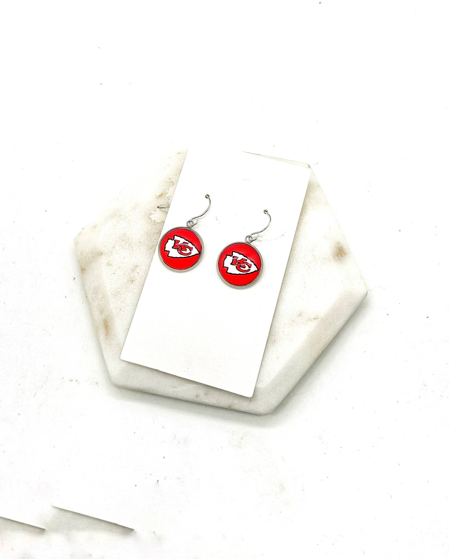 Red Dangle Earrings Kansas City KC Arrowhead