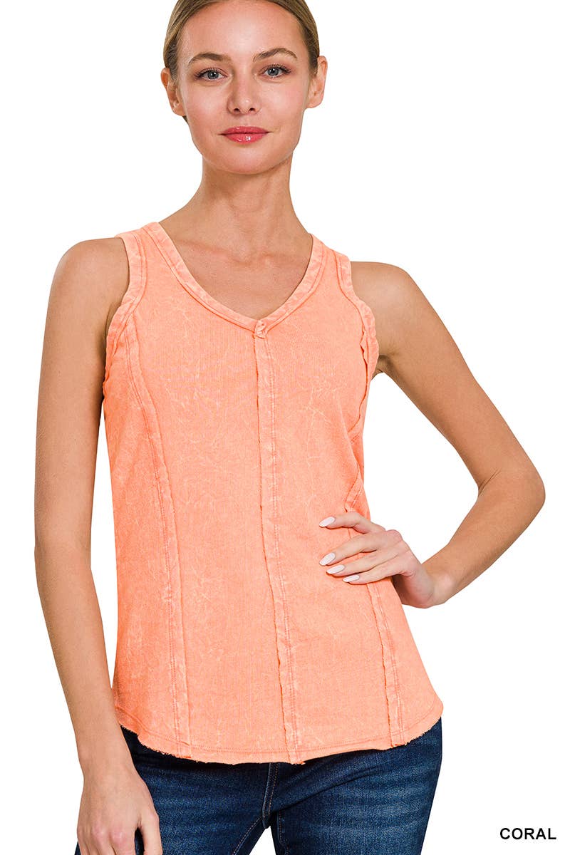 Vibrant Mineral Wash Tank – Queen Bee Boutique