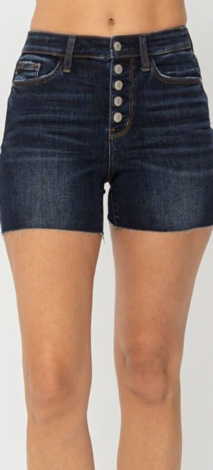 JB Dark Wash Button Fly Shorts