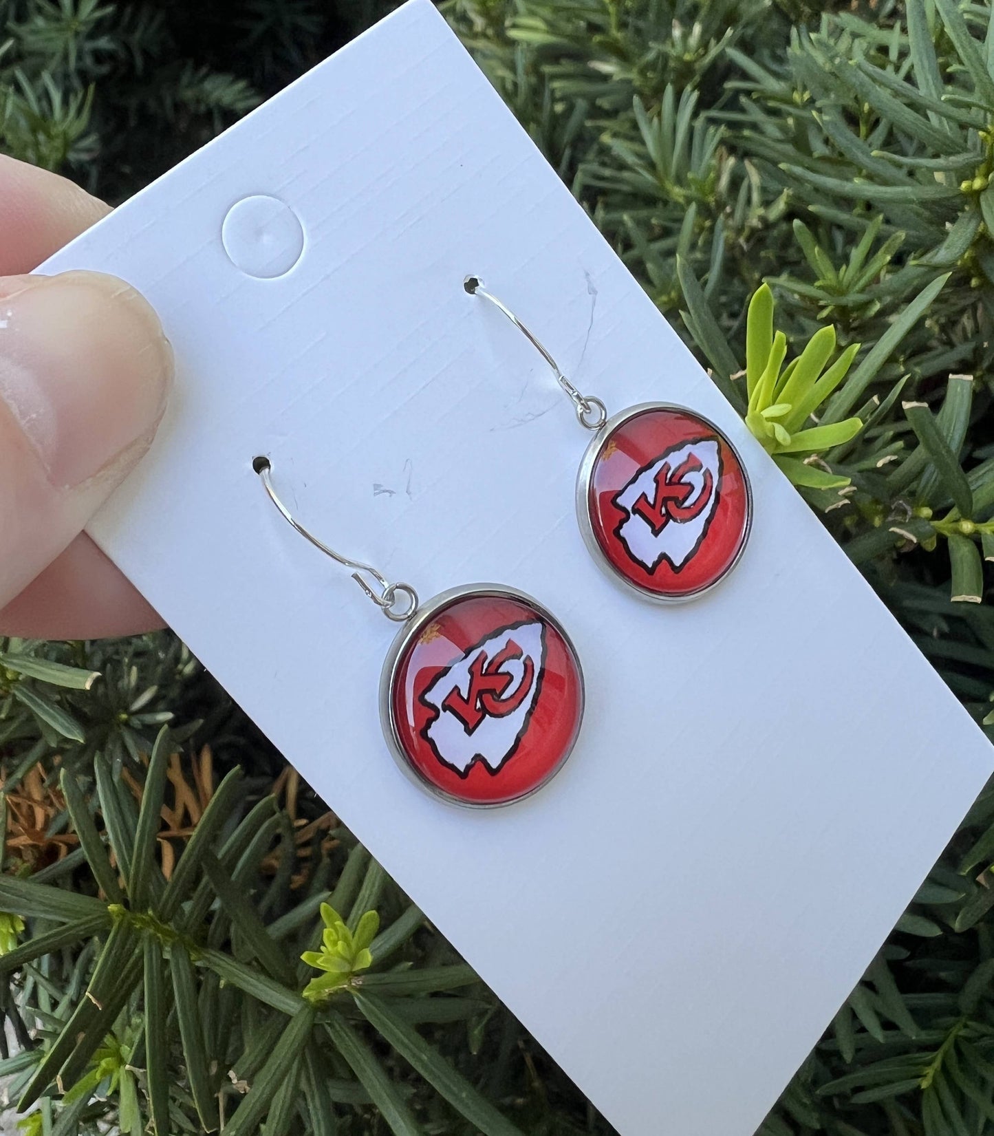 Red Dangle Earrings Kansas City KC Arrowhead