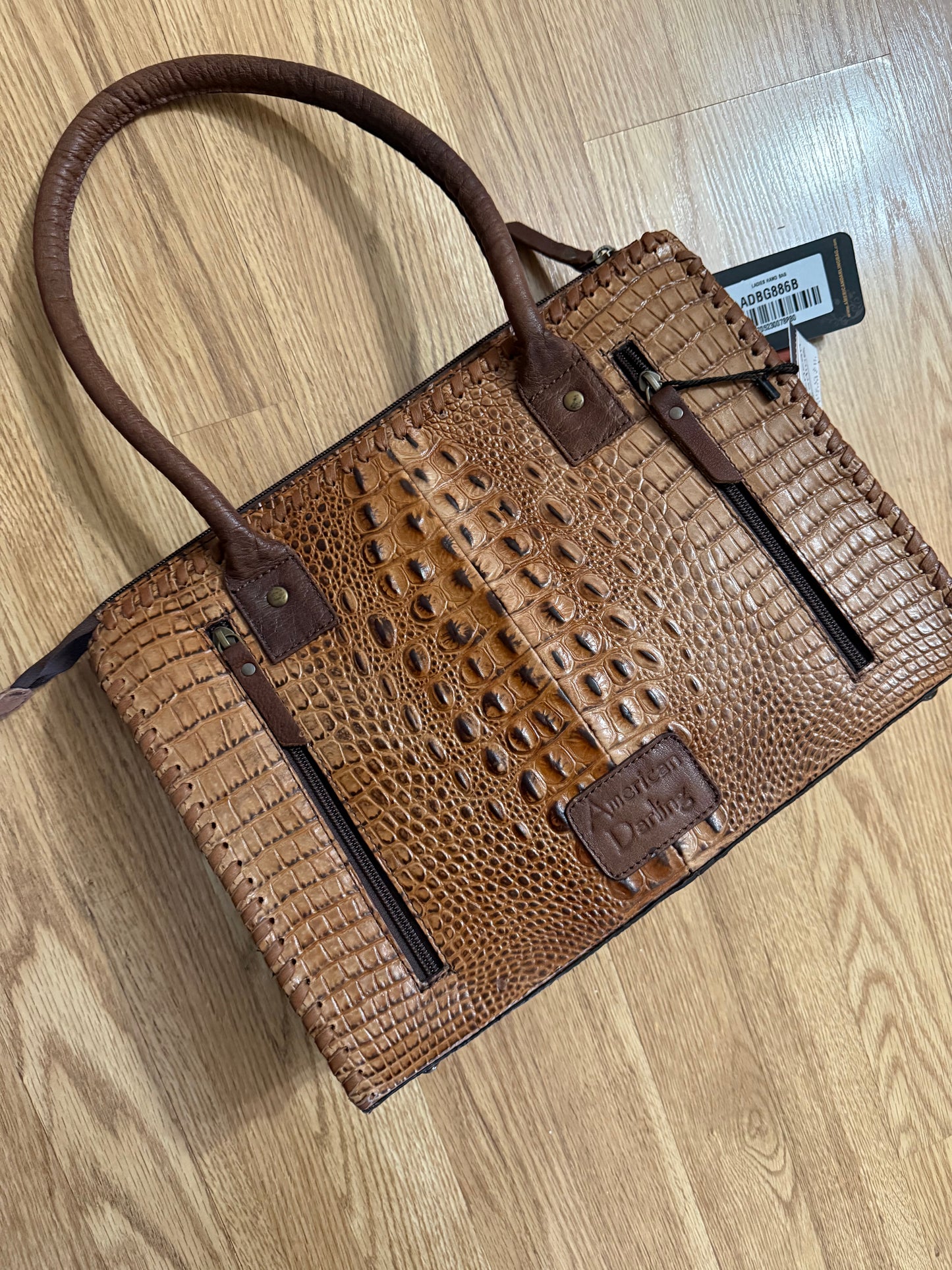 AMERICAN DARLING CROCODILE EMBOSSED CONCEALED & CARRY HANDBAG