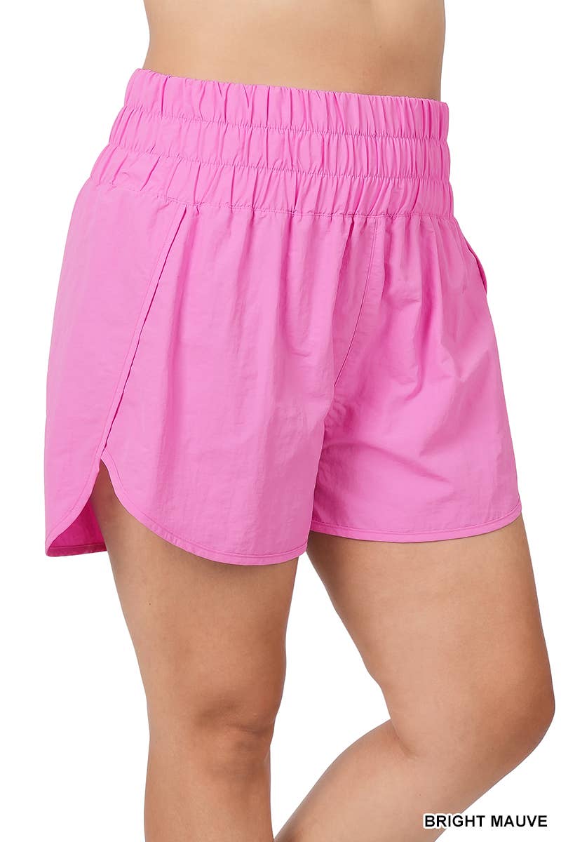 Plus Size Windbreaker Shorts – Lightweight & Sporty | Queen Bee Boutique