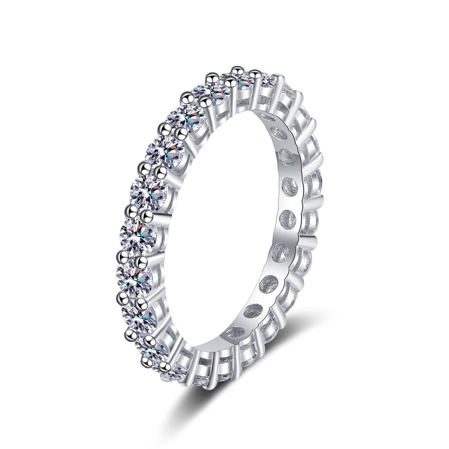 Moissanite Eternity Band Ring in 925 Sterling Silver