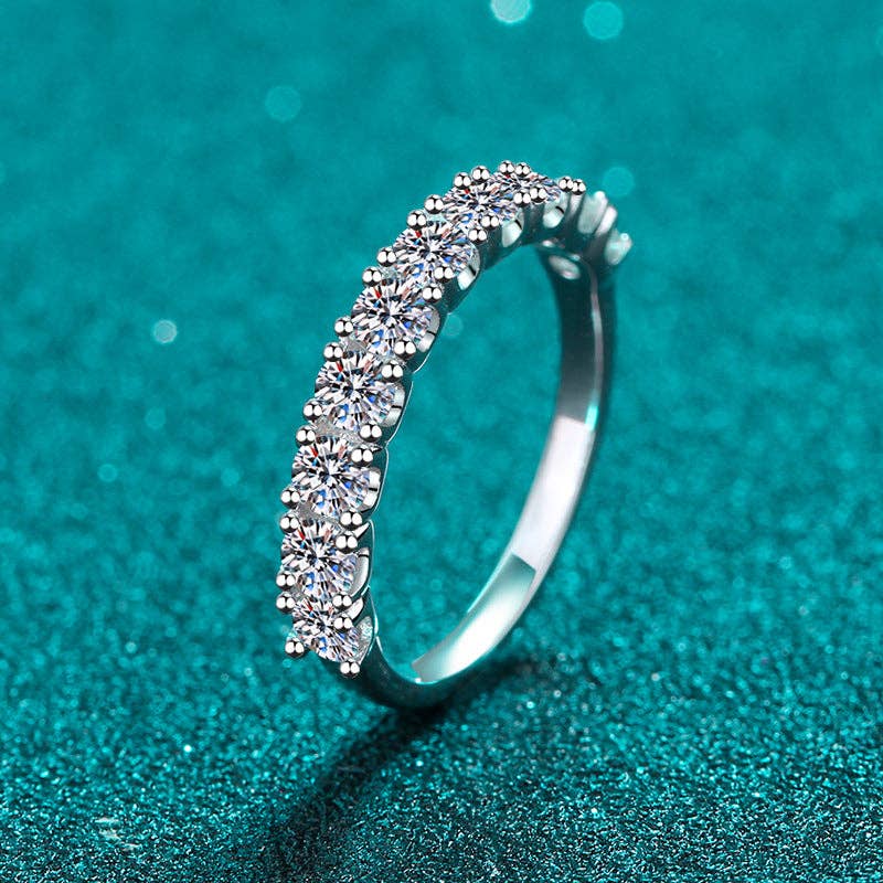 Moissanite Band Stacker Ring in 925 Sterling Silver – Queen Bee Boutique