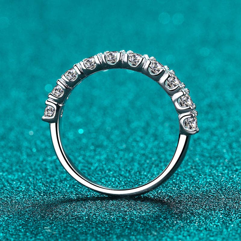 Moissanite Band Stacker Ring in 925 Sterling Silver – Queen Bee Boutique
