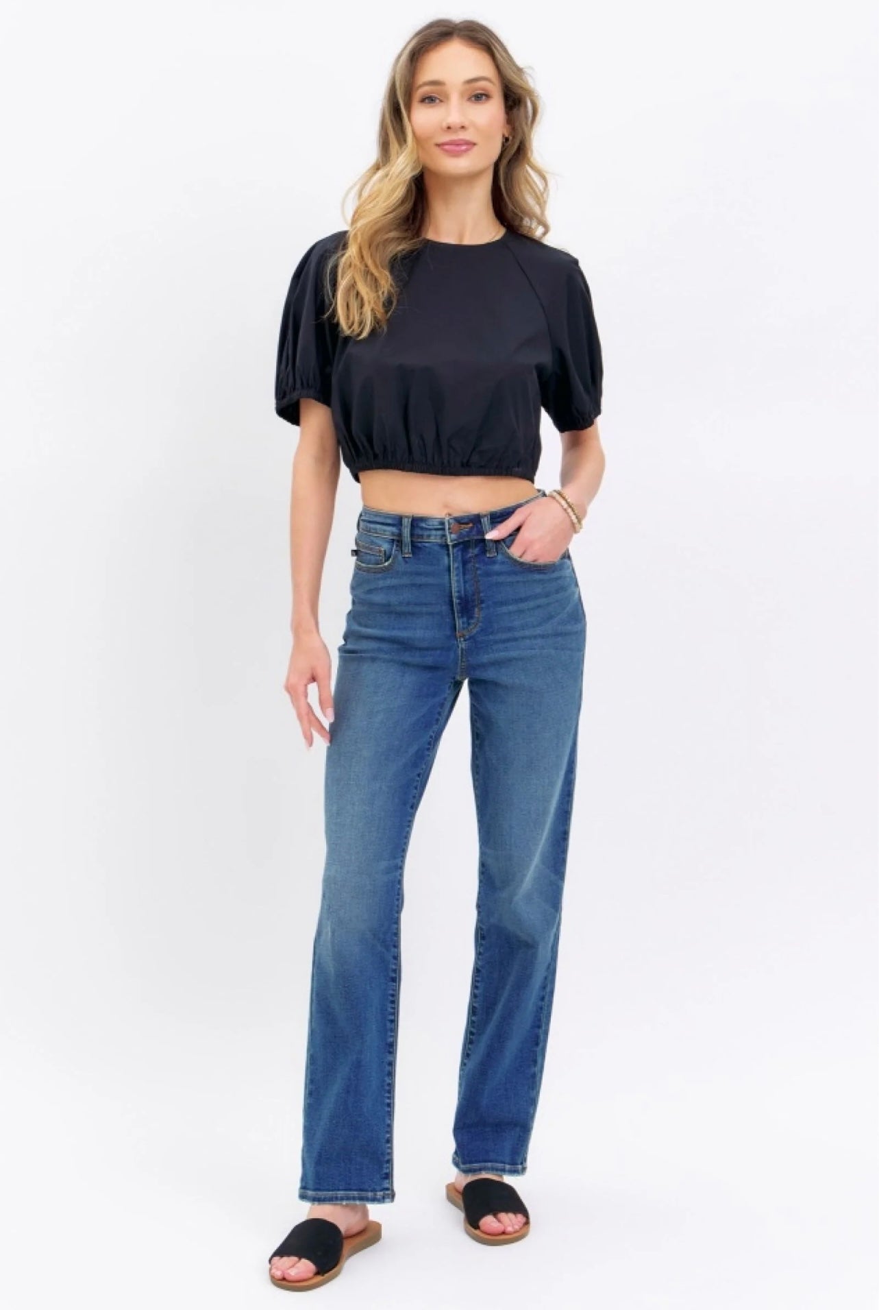 Judy Blue Dark Wash High Waisted Straight Fit #8601