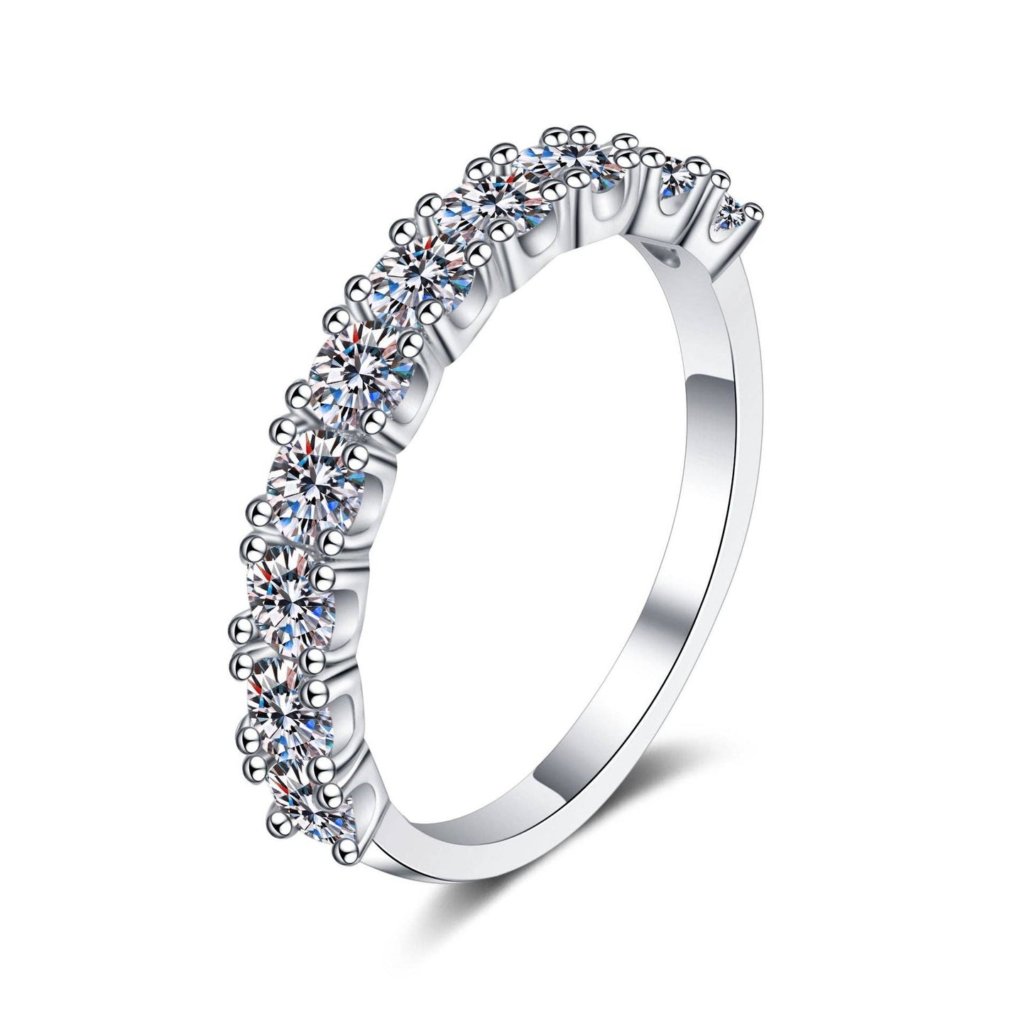 Moissanite Band Stacker Ring in 925 Sterling Silver – Queen Bee Boutique