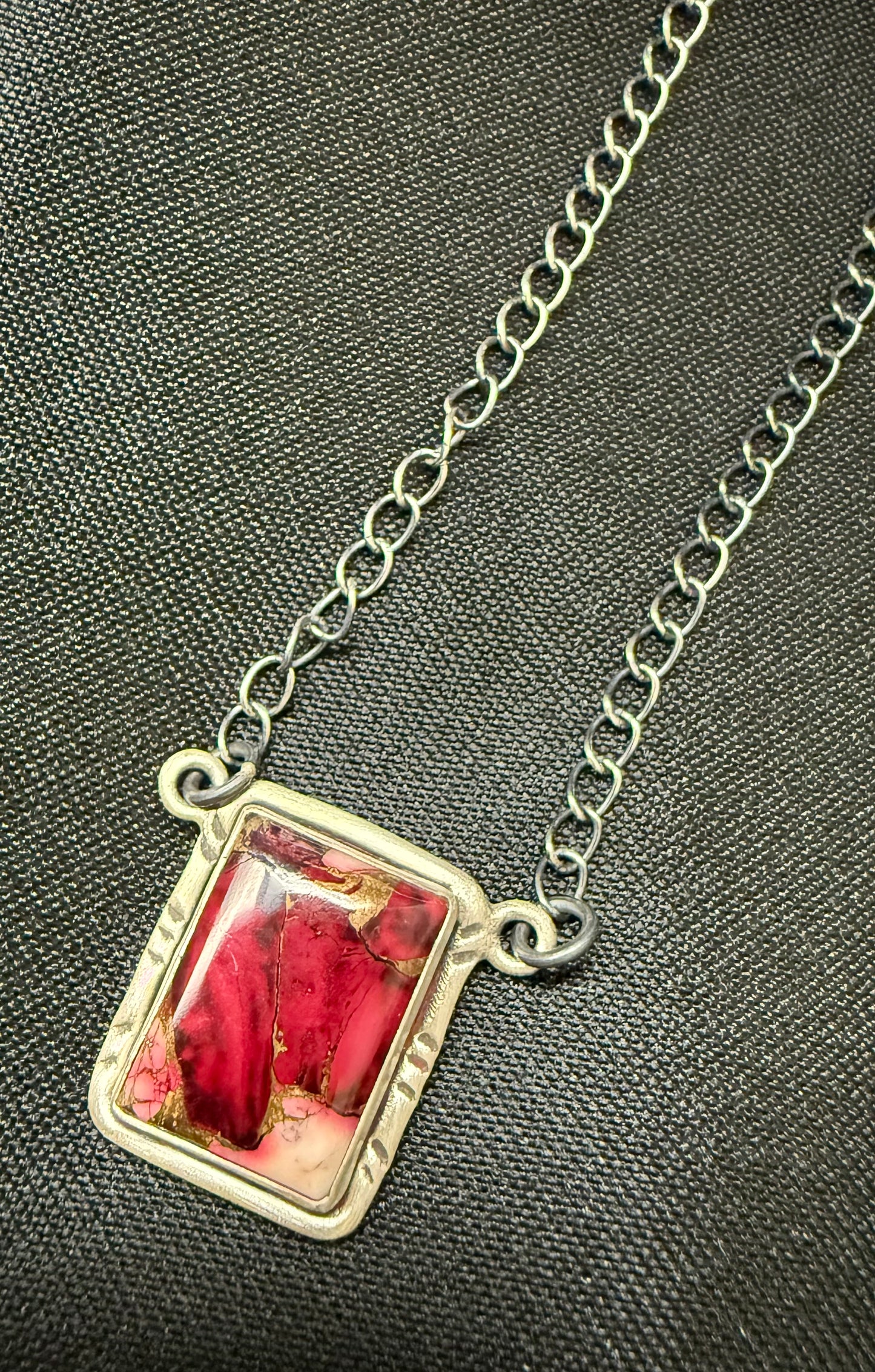 Rose Dahlia Square Necklace