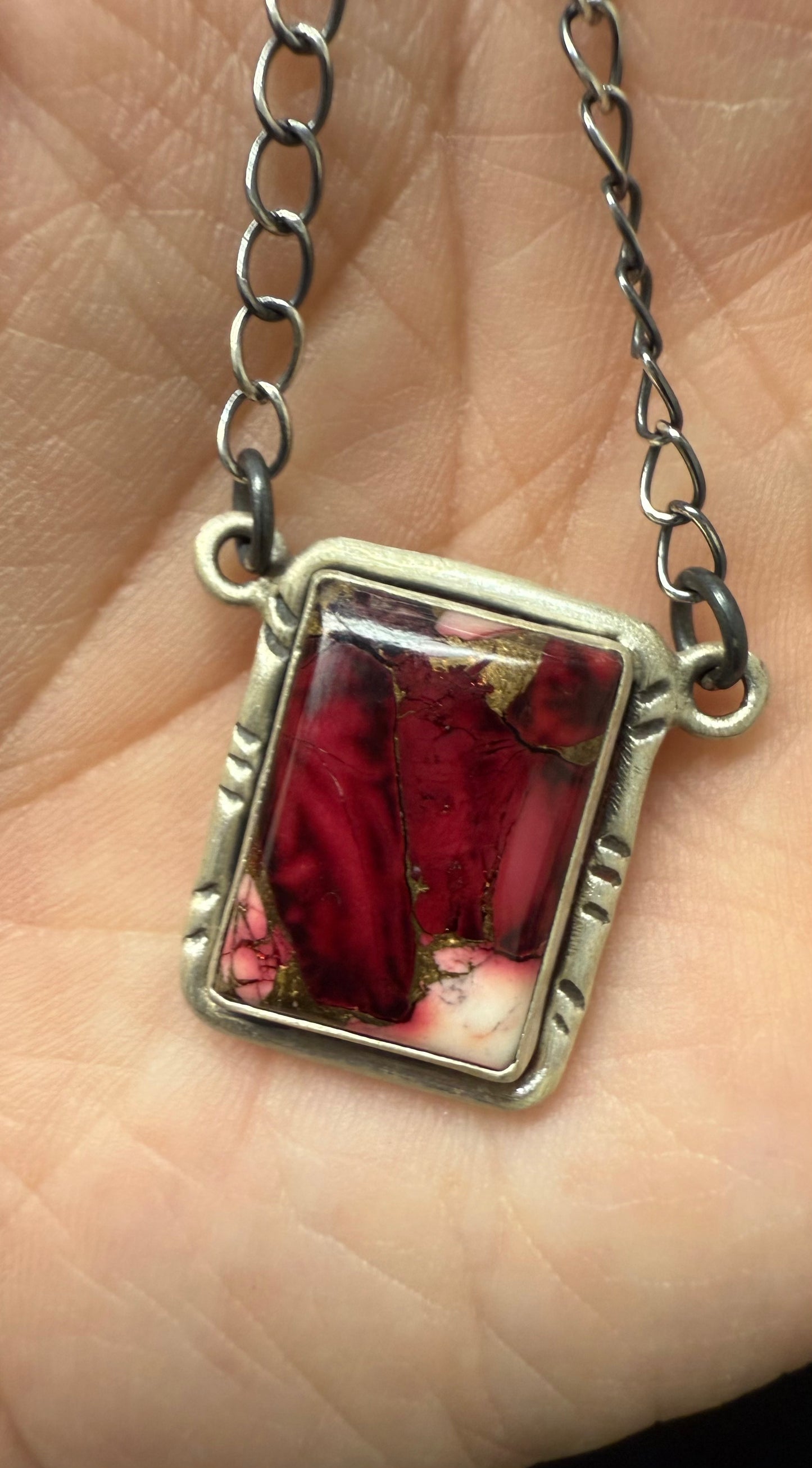 Rose Dahlia Square Necklace