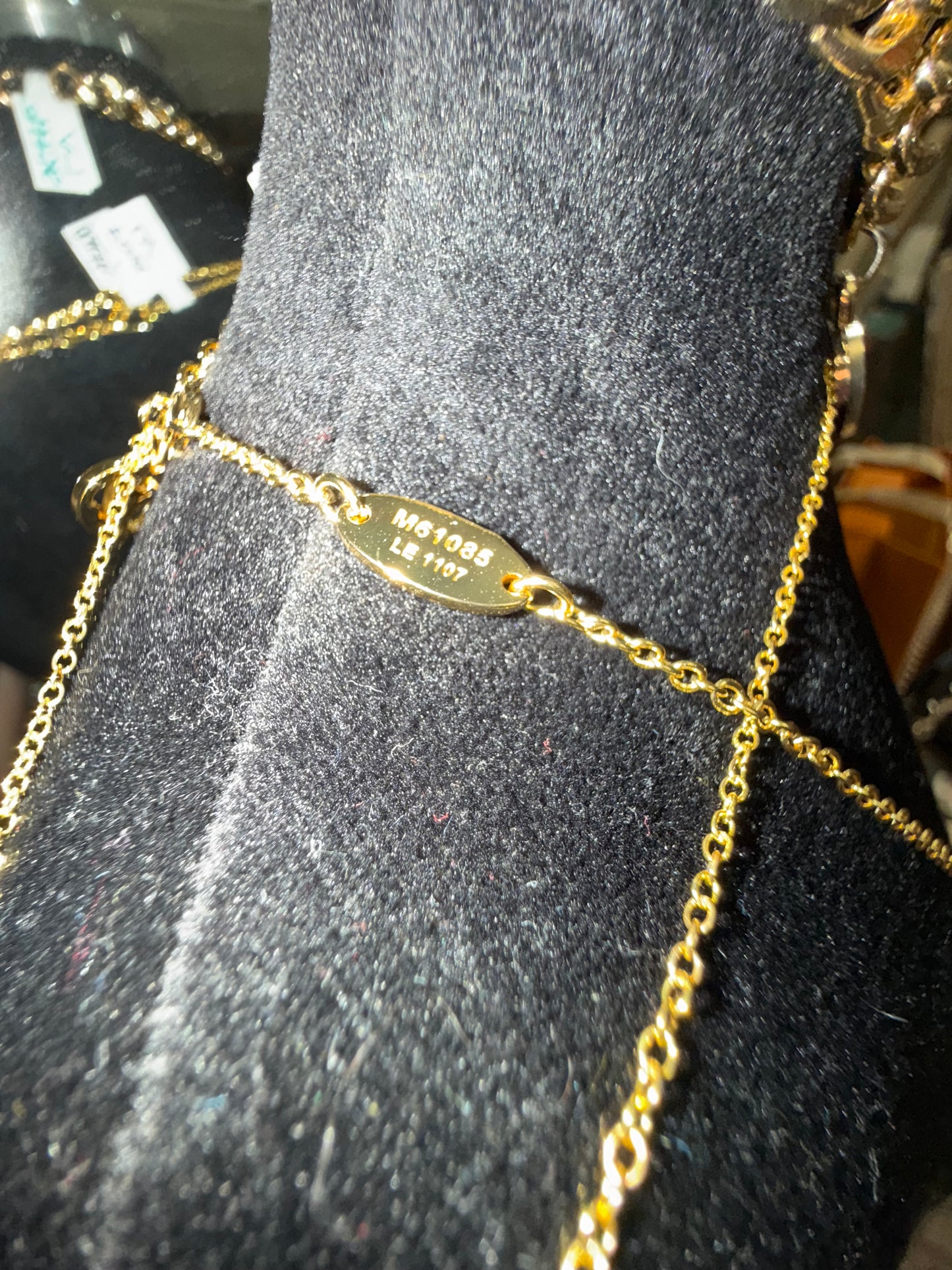 Pink Letter & Flower Charm Necklace β Gold Tone Chain