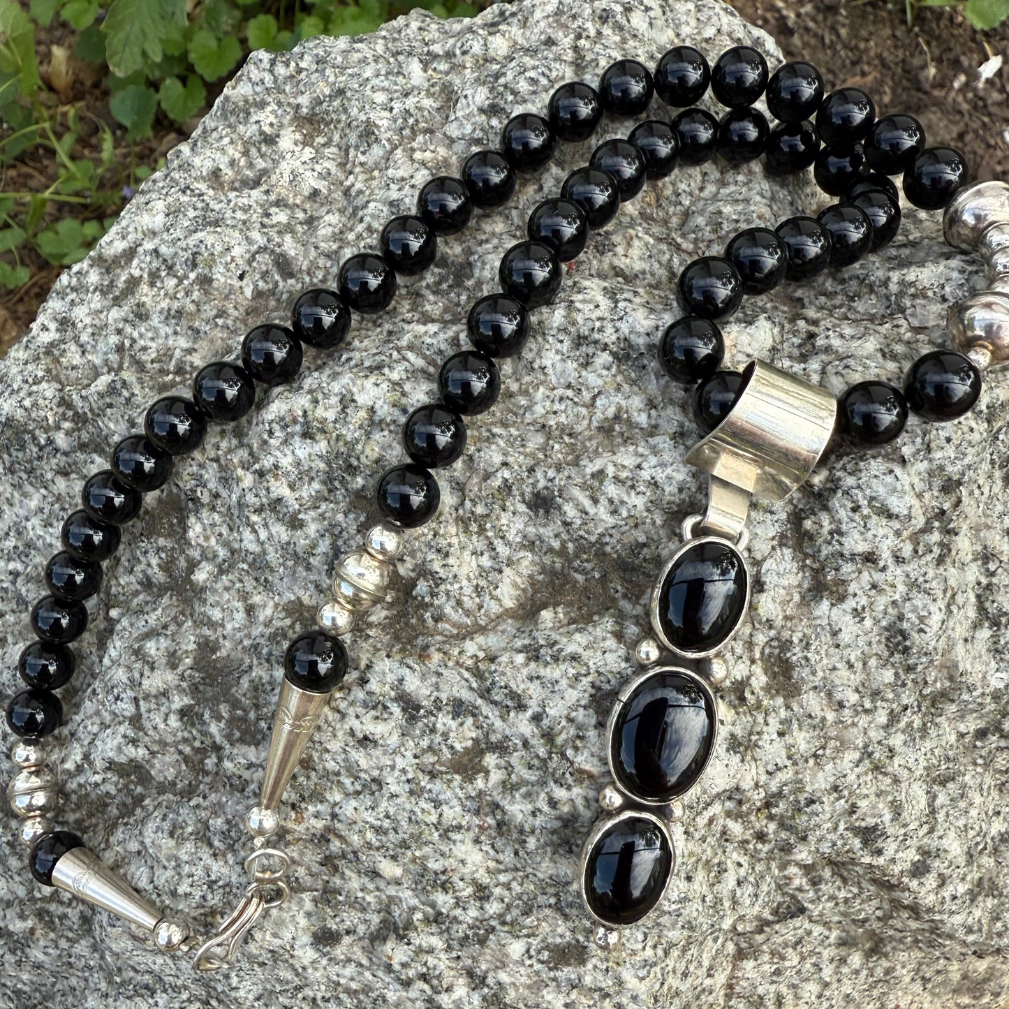 Native American Black Onyx Necklace by J.Nelson