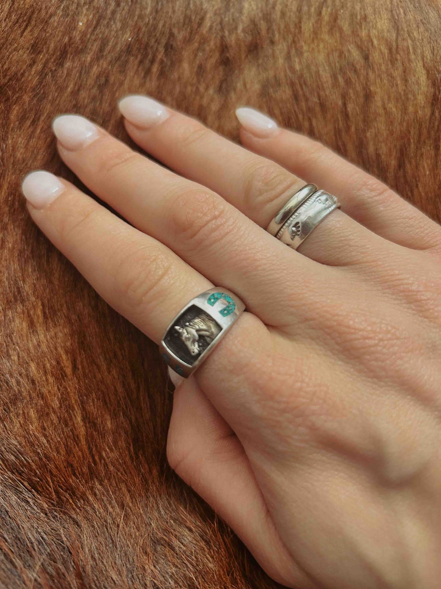 Horse Shoe Horse Head Sterling Silver Ring – Equestrian Elegance | QB Customs