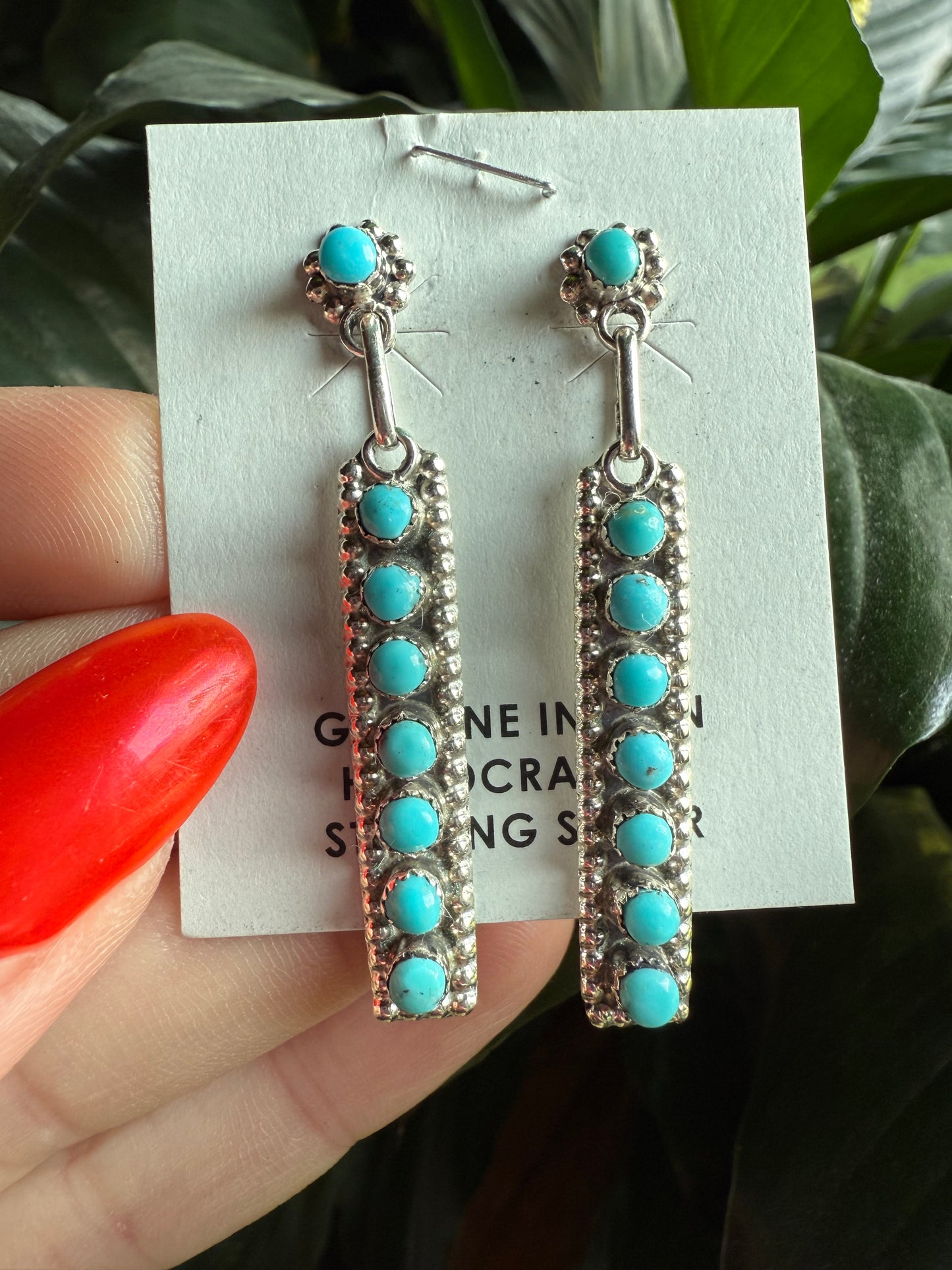 Sleeping Beauty Bar Sterling Dangles