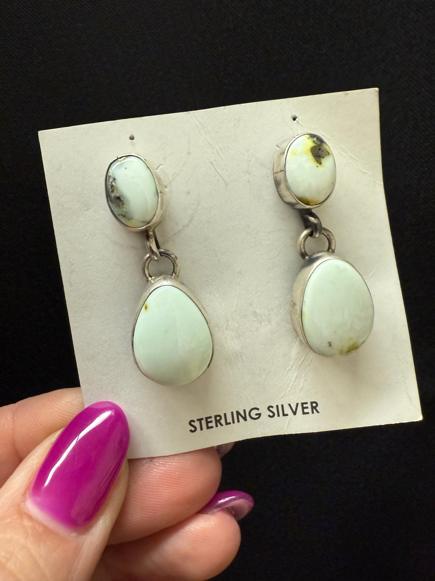 Drop 2 Stone Palomino Earrings Authentic