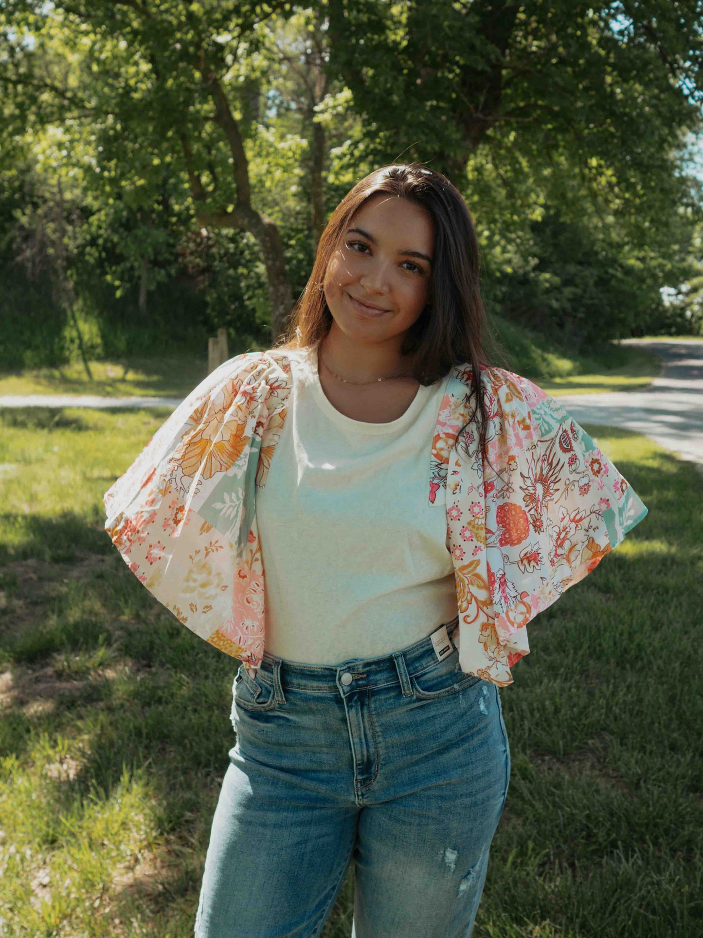 Floral Kimono Sleeve Top – Queen Bee Boutique