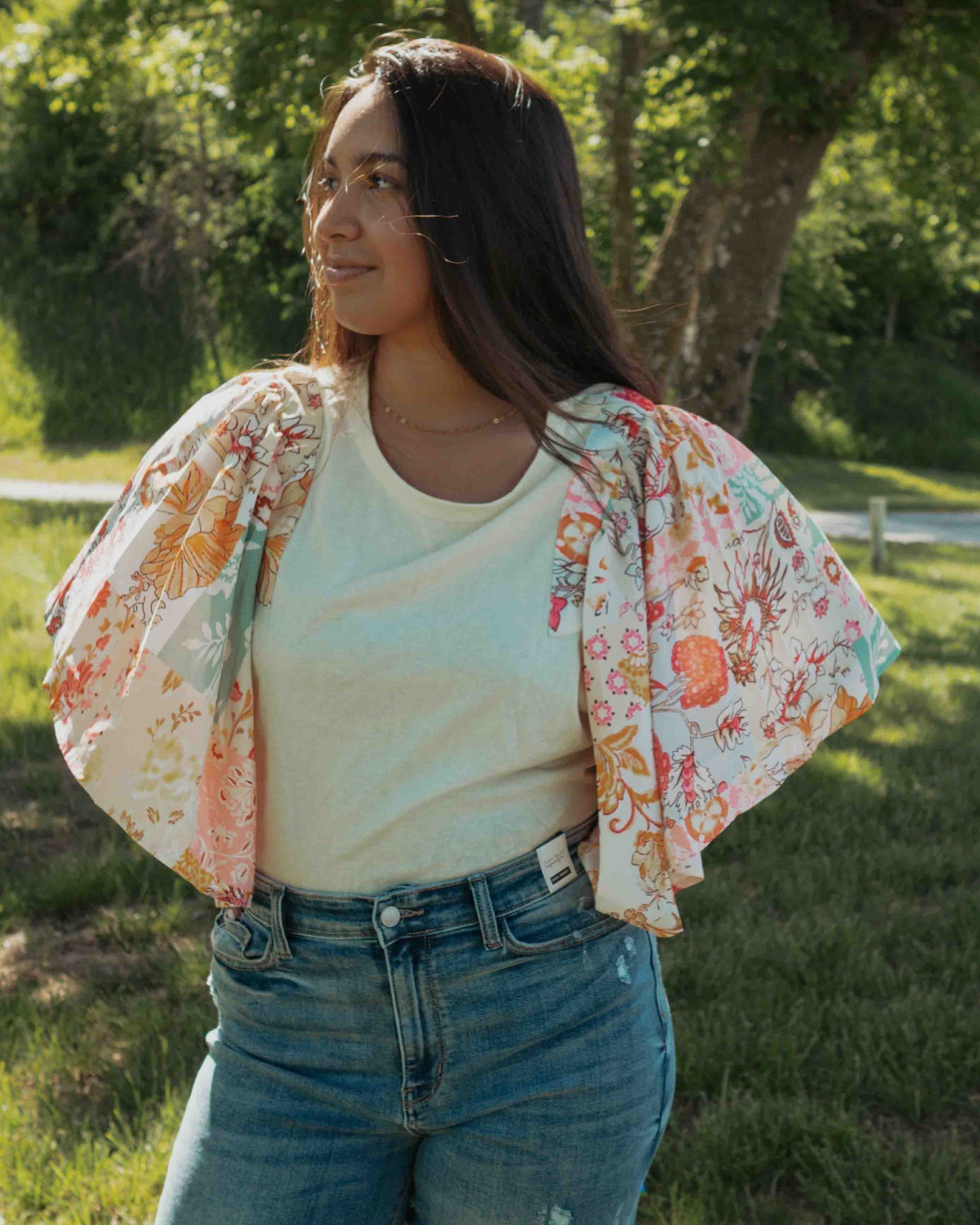 Floral Kimono Sleeve Top – Queen Bee Boutique