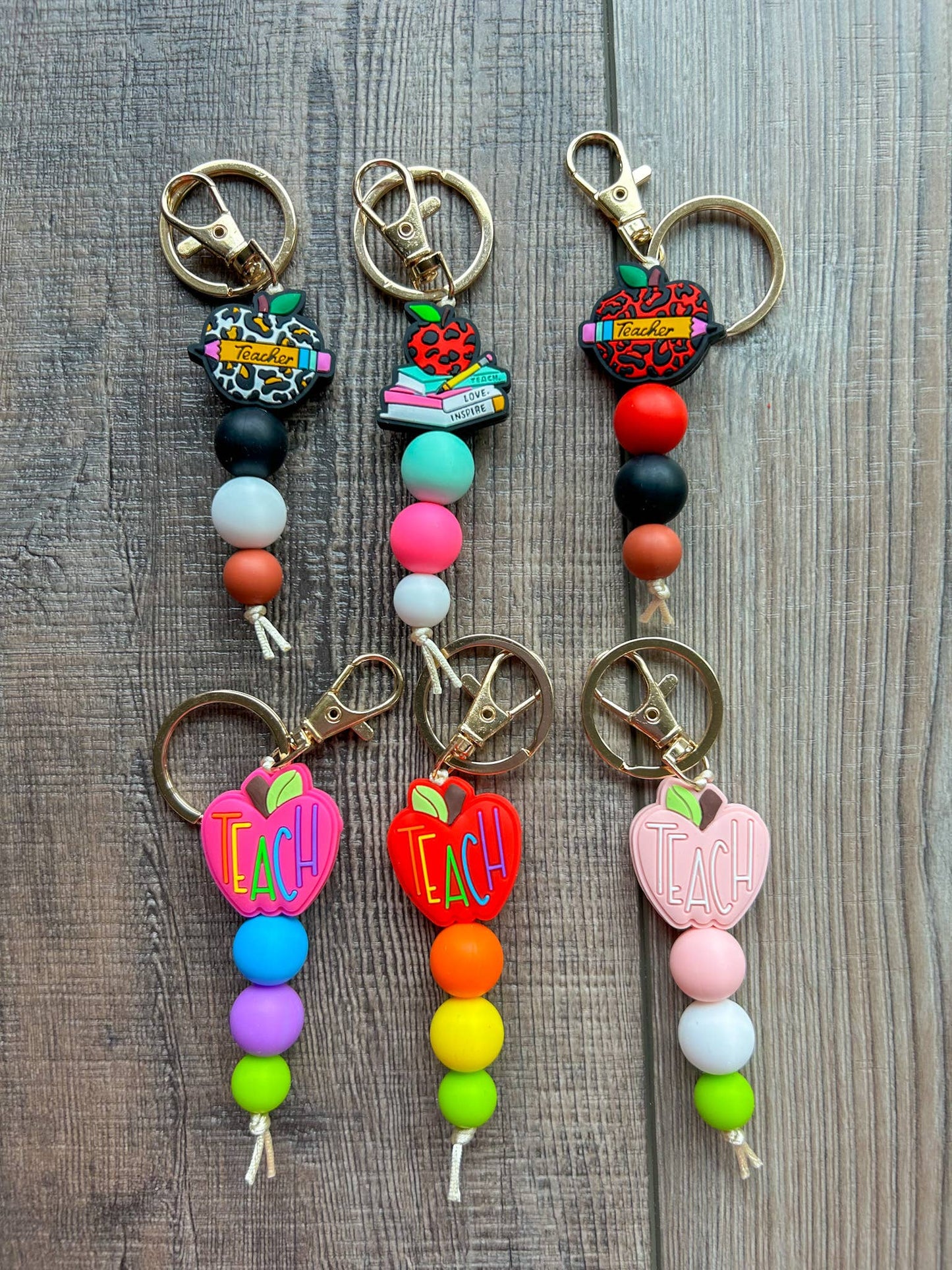 Teacher Focal Bead Small Keychain or Bag Charm