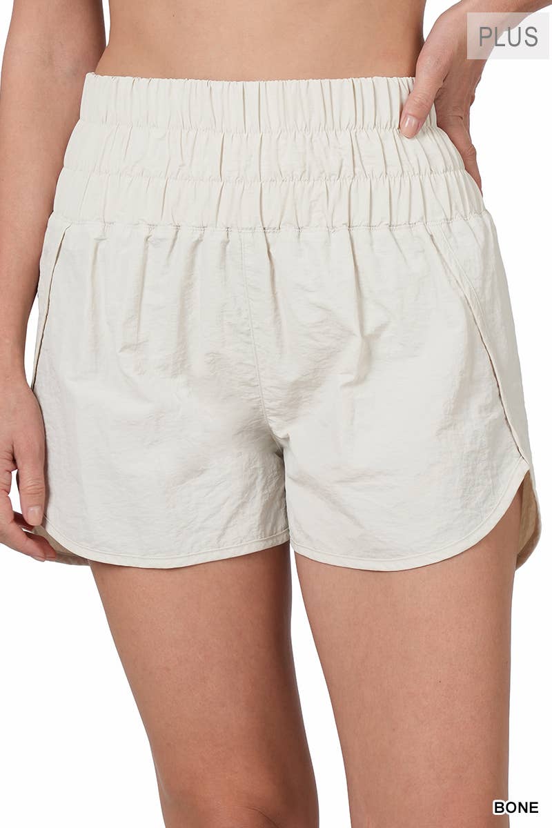 Plus Size Windbreaker Shorts – Lightweight & Sporty | Queen Bee Boutique