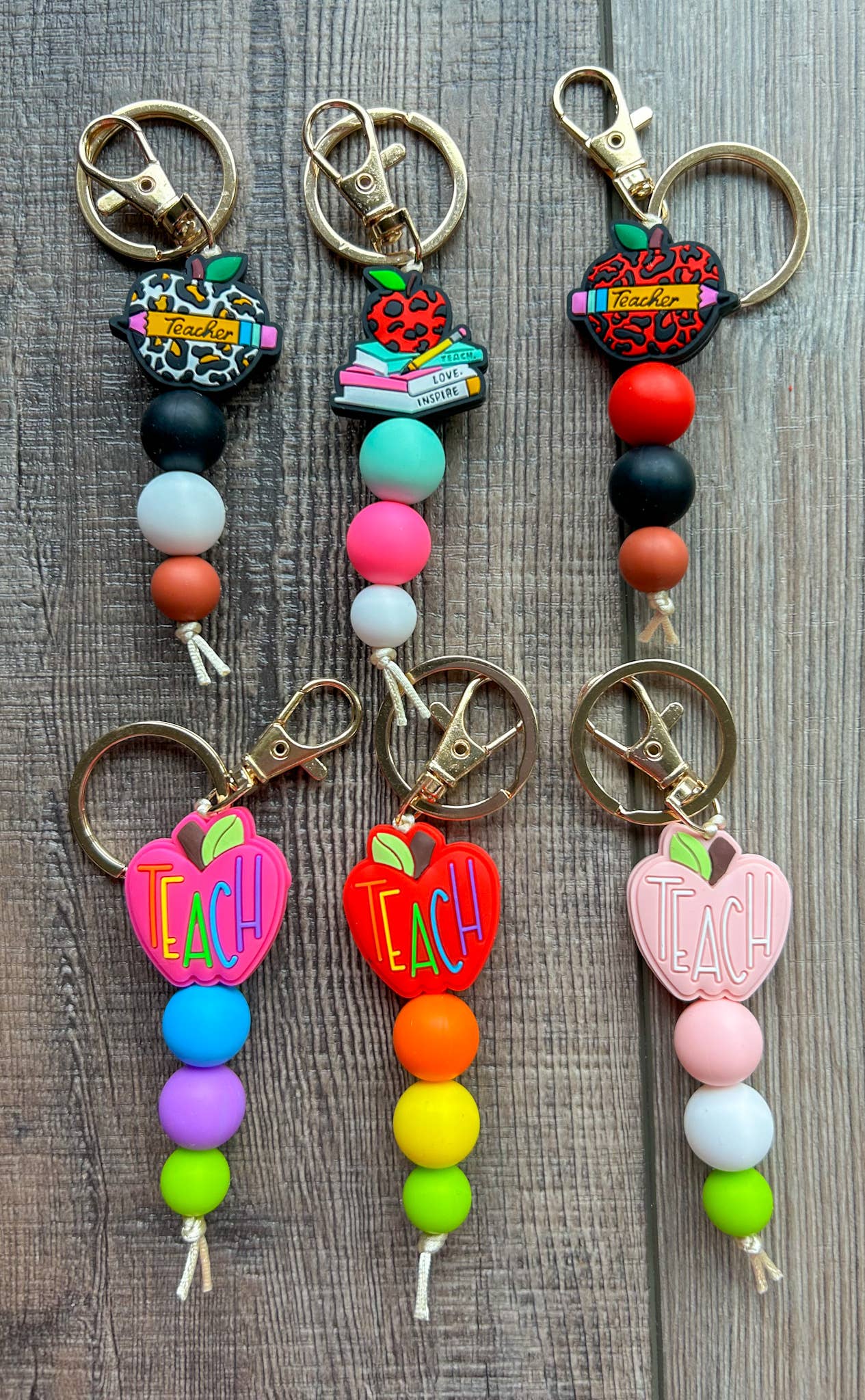 Teacher Focal Bead Small Keychain or Bag Charm