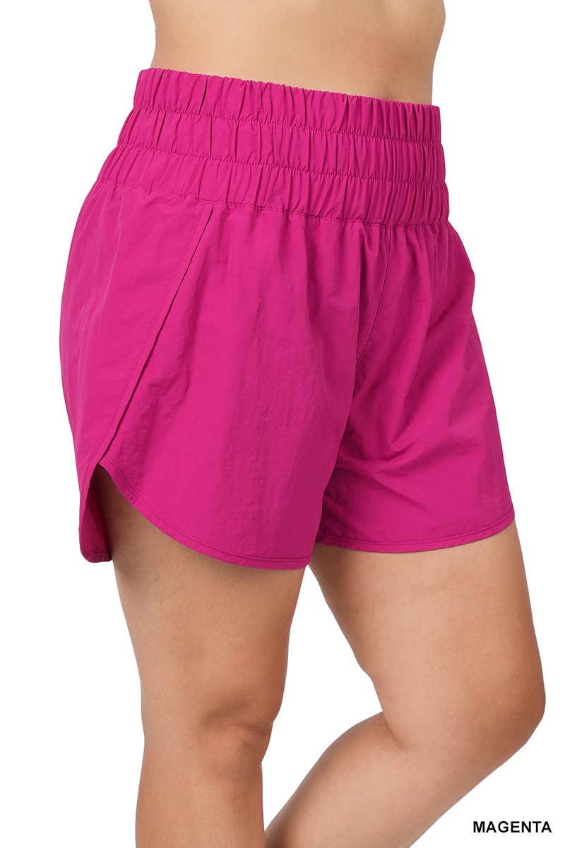 Plus Size Windbreaker Shorts – Lightweight & Sporty | Queen Bee Boutique