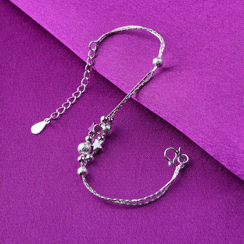 Cute Star Charm Ankle Bracelet Anklet in 925 Sterling Silver