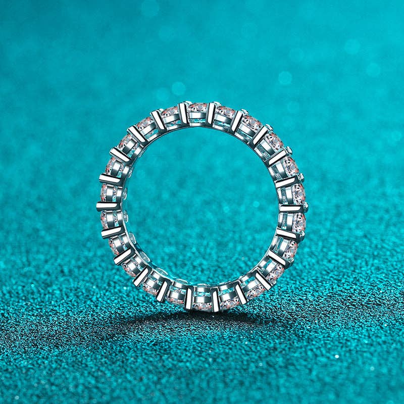 Moissanite Eternity Band Ring in 925 Sterling Silver