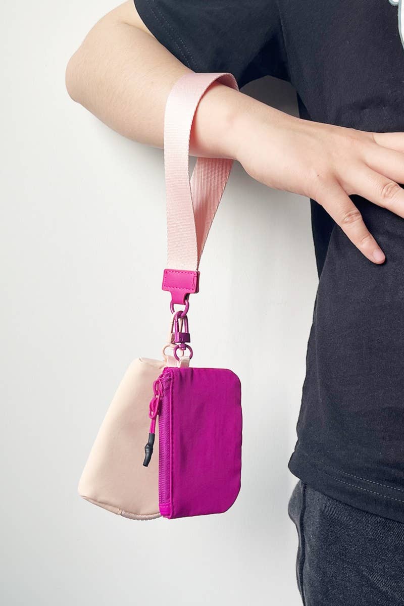 Dual Pouch Wristlet Keychain Wallet – Stylish & Functional Everyday Accessory | QB Customs