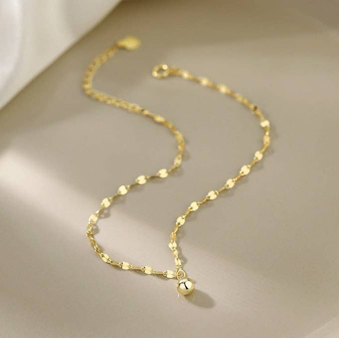 Dainty Ball Ankle Bracelet Anklet in 925 Sterling Silver