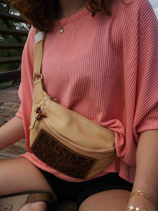 Myra Glorietta Bum Bag Tooled Leather Patchwork