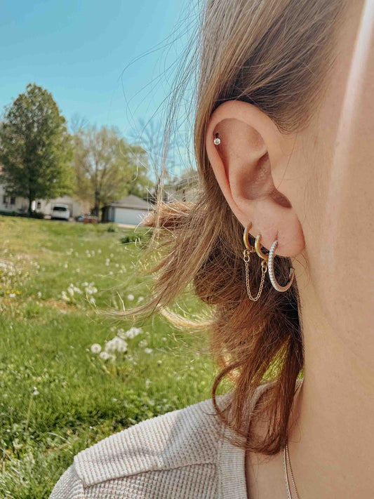 Moissanite Pave Setting Hoop Earrings in 925 Sterling Silver