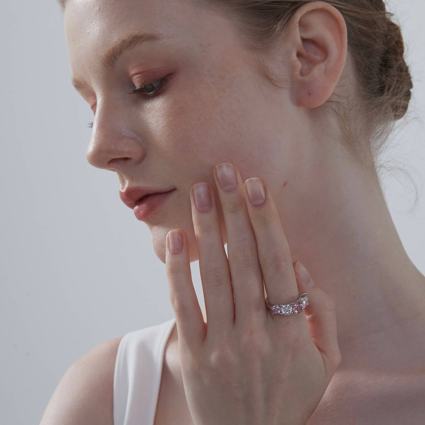 Color Moissanite Ring in 925 Sterling Silver