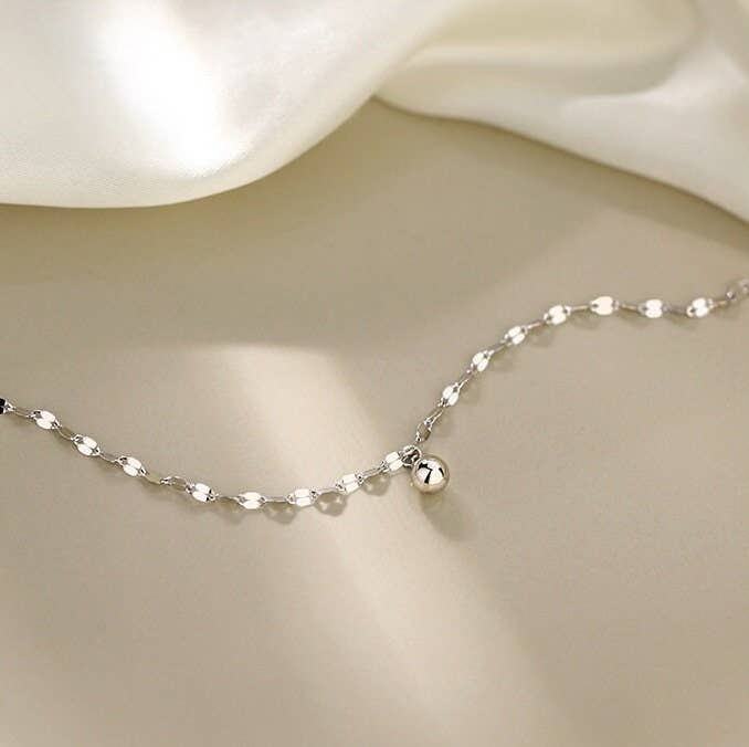 Dainty Ball Ankle Bracelet Anklet in 925 Sterling Silver