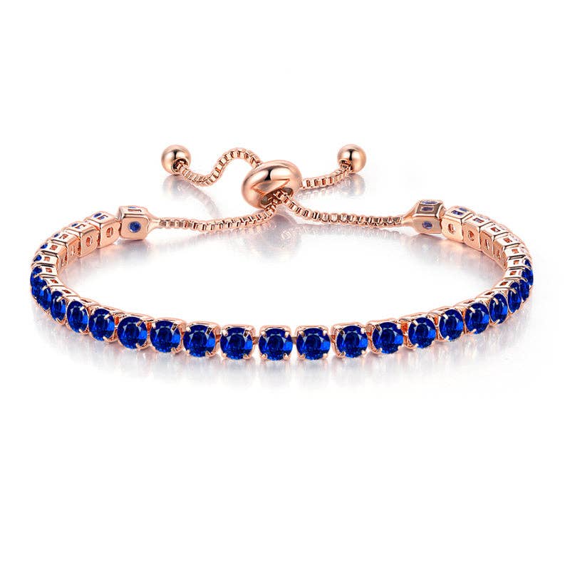 Birthstone Colorful Tennis Bracelet Lariat Adjustable