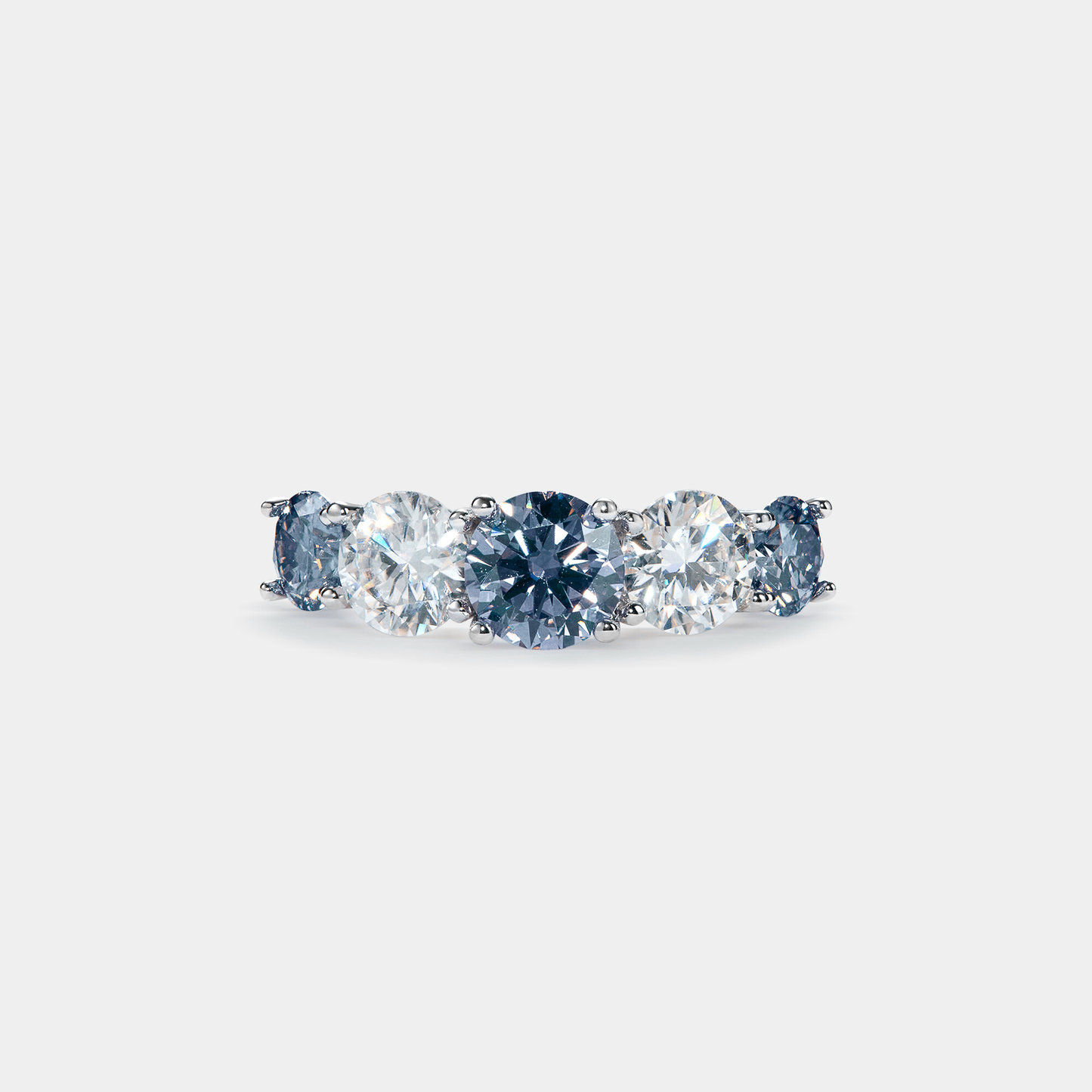Color Moissanite Ring in 925 Sterling Silver
