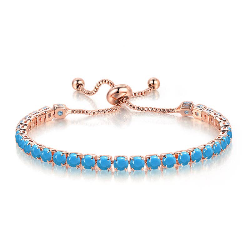 Birthstone Colorful Tennis Bracelet Lariat Adjustable
