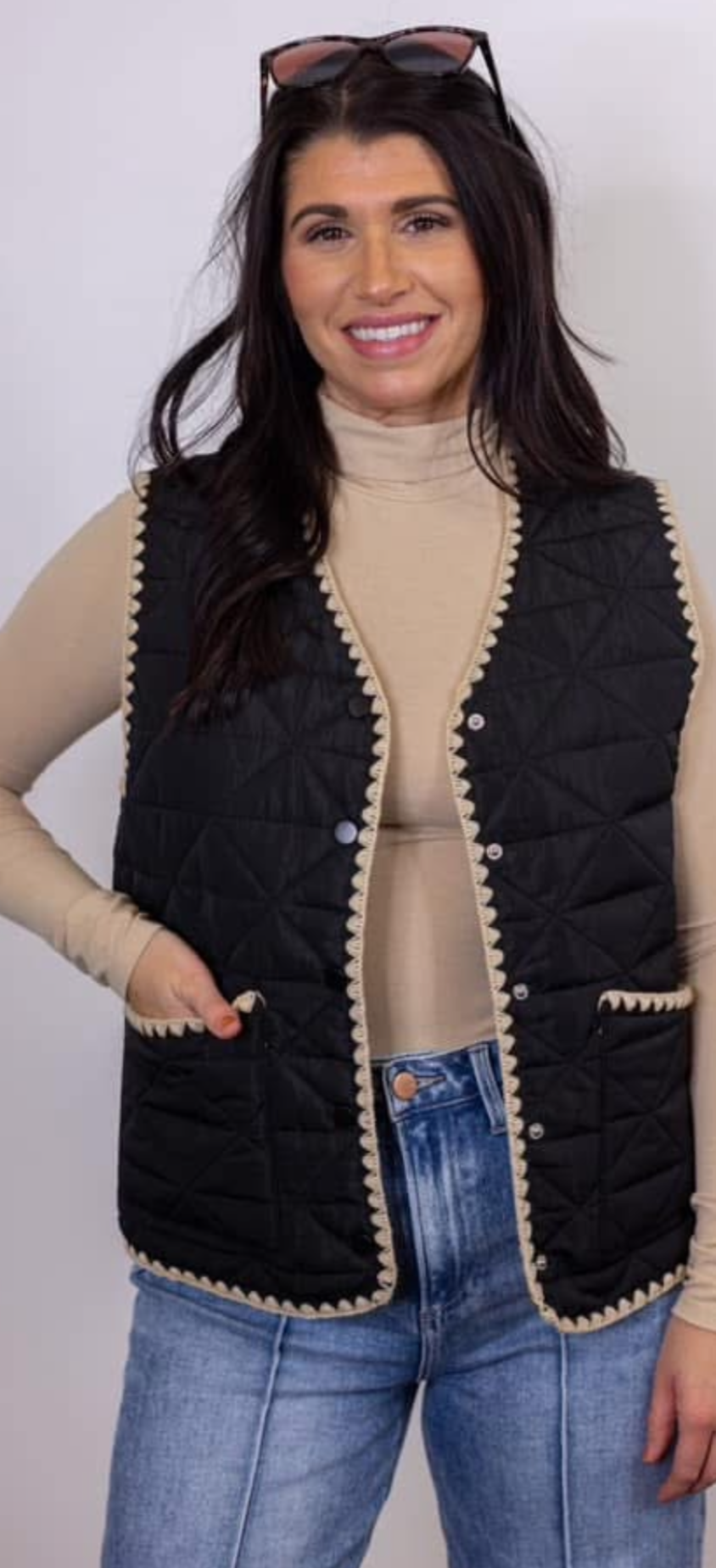 Bonfire Favorite Black Quilted Vest