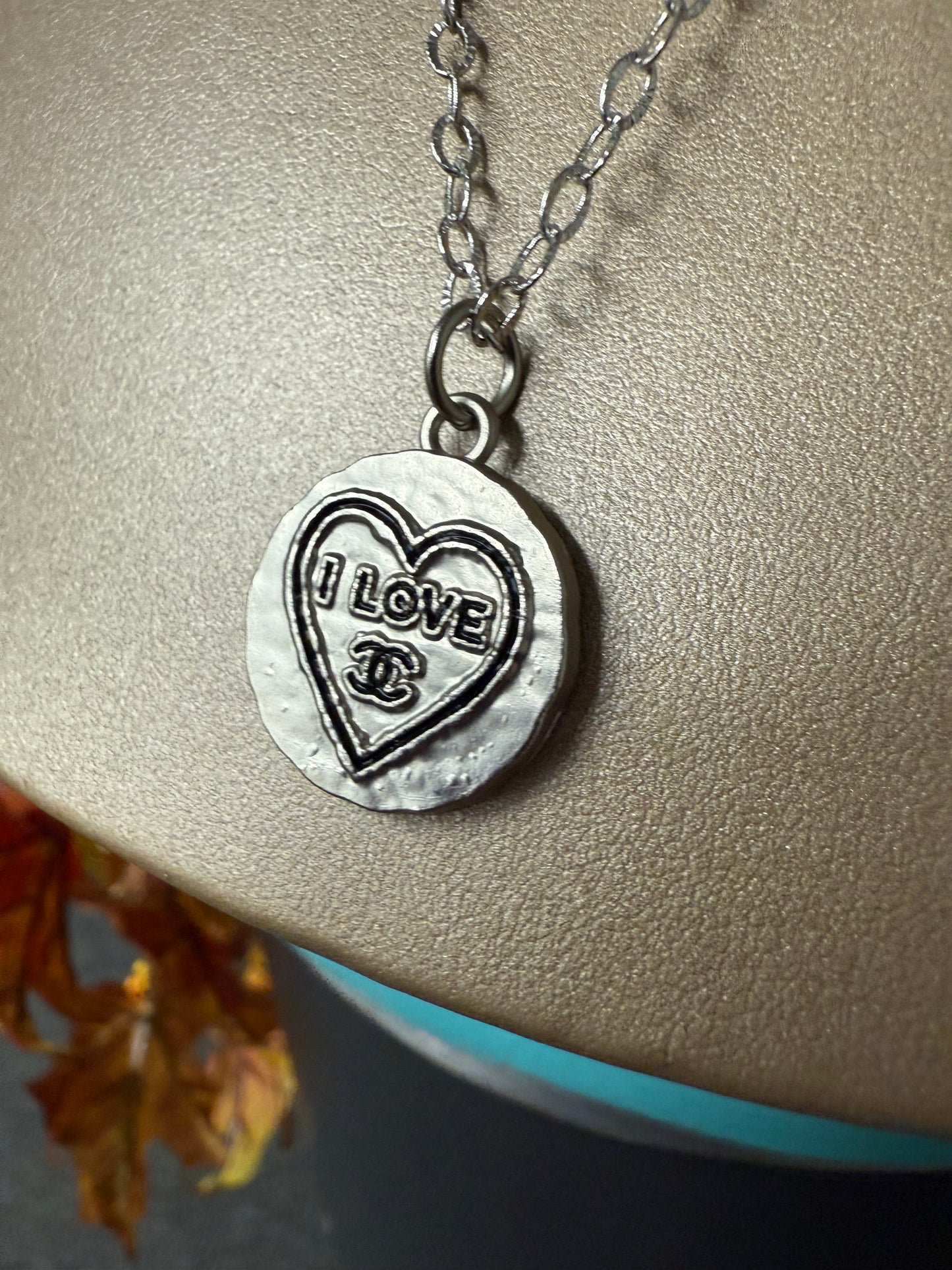 Silver Heart Pendant Necklace – “I Love” Design