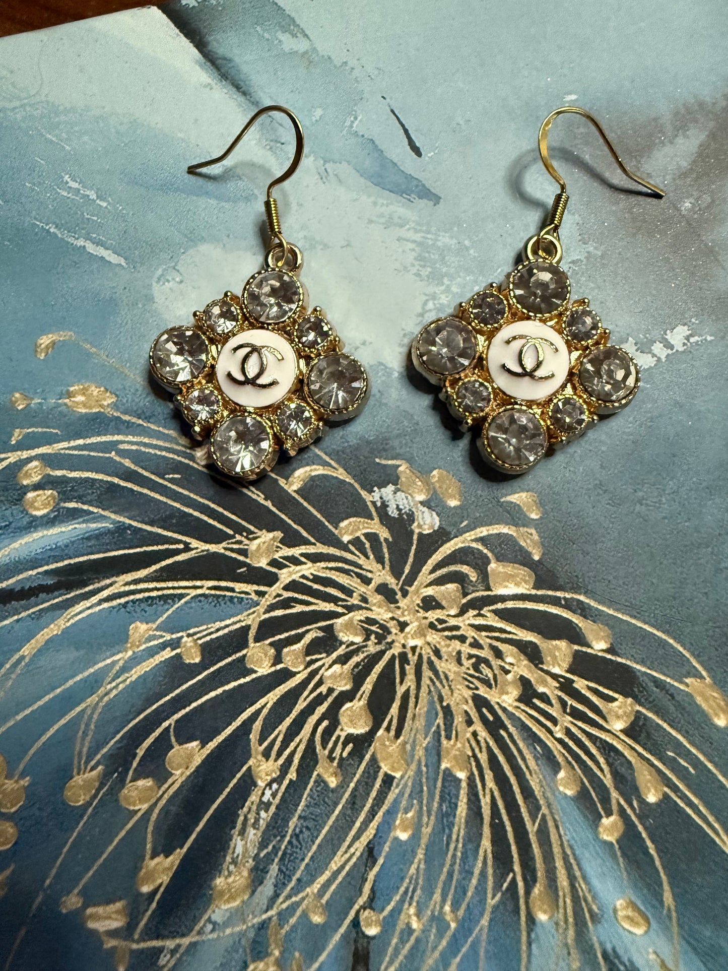 White Crystal Earrings