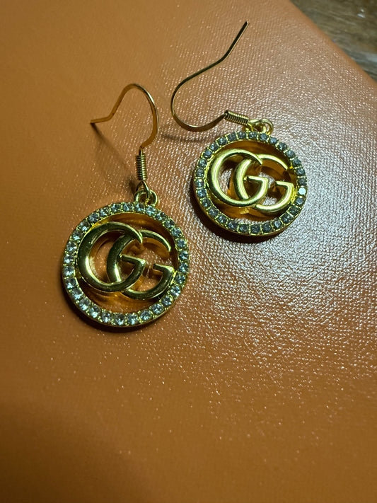 Goldtone Crystal G Ears