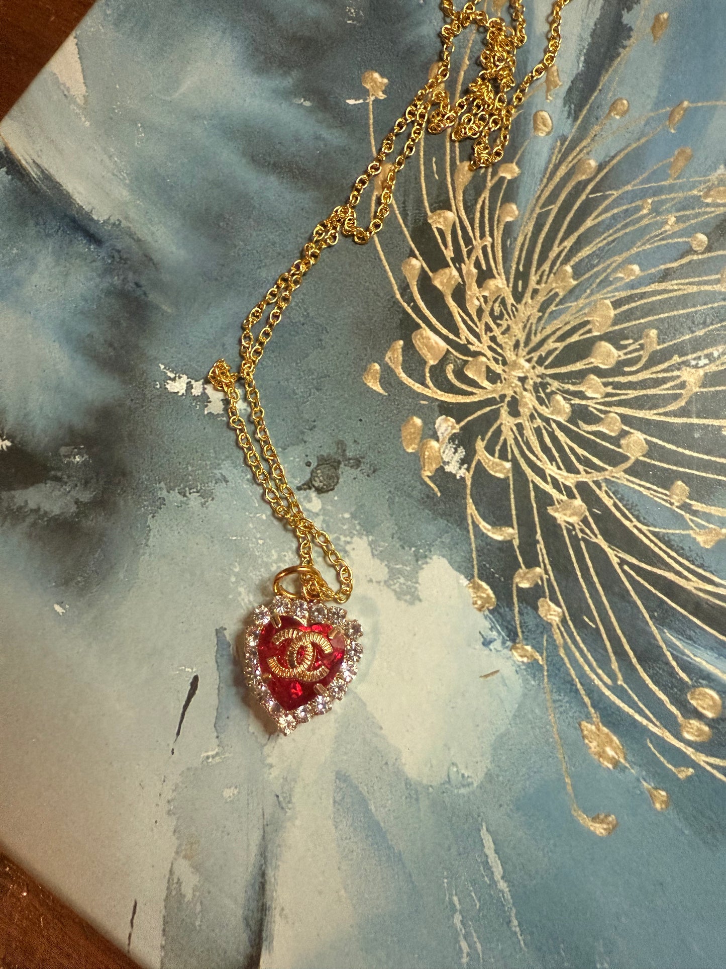 Red Crystal Heart Necklace