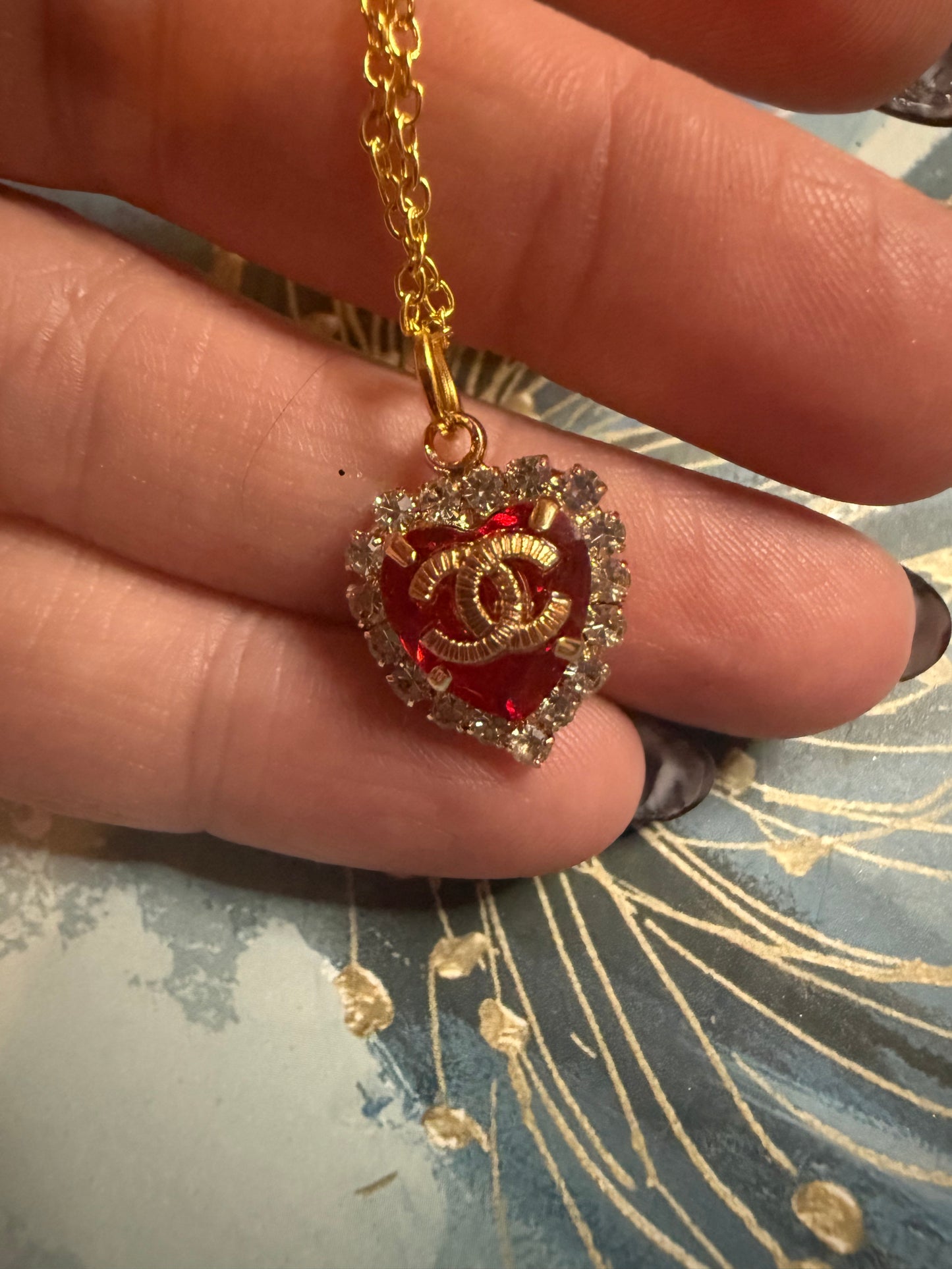 Red Crystal Heart Necklace