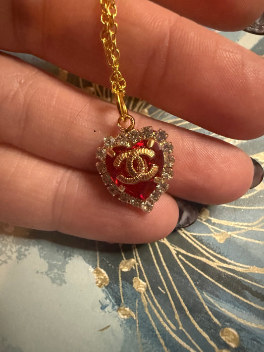 Red Crystal Heart Necklace