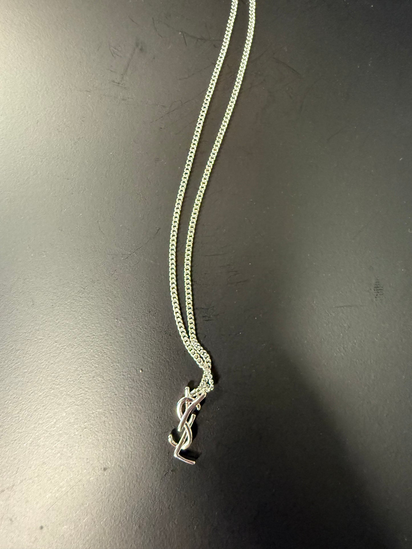 Baby Y Silvertone Necklace