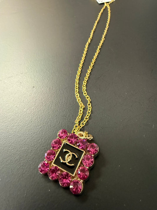 Purple Square Black N Gold Letter C
